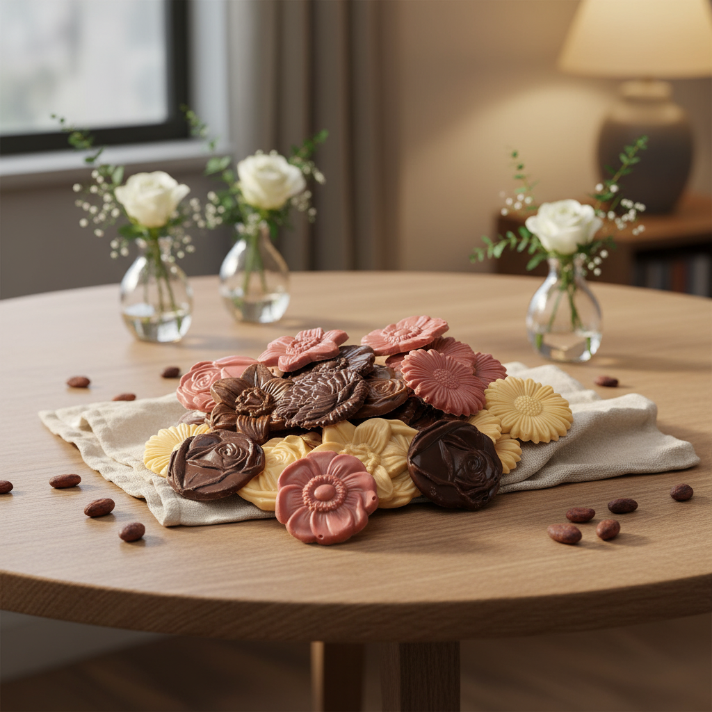 Mix van chocoladebloemen 120g