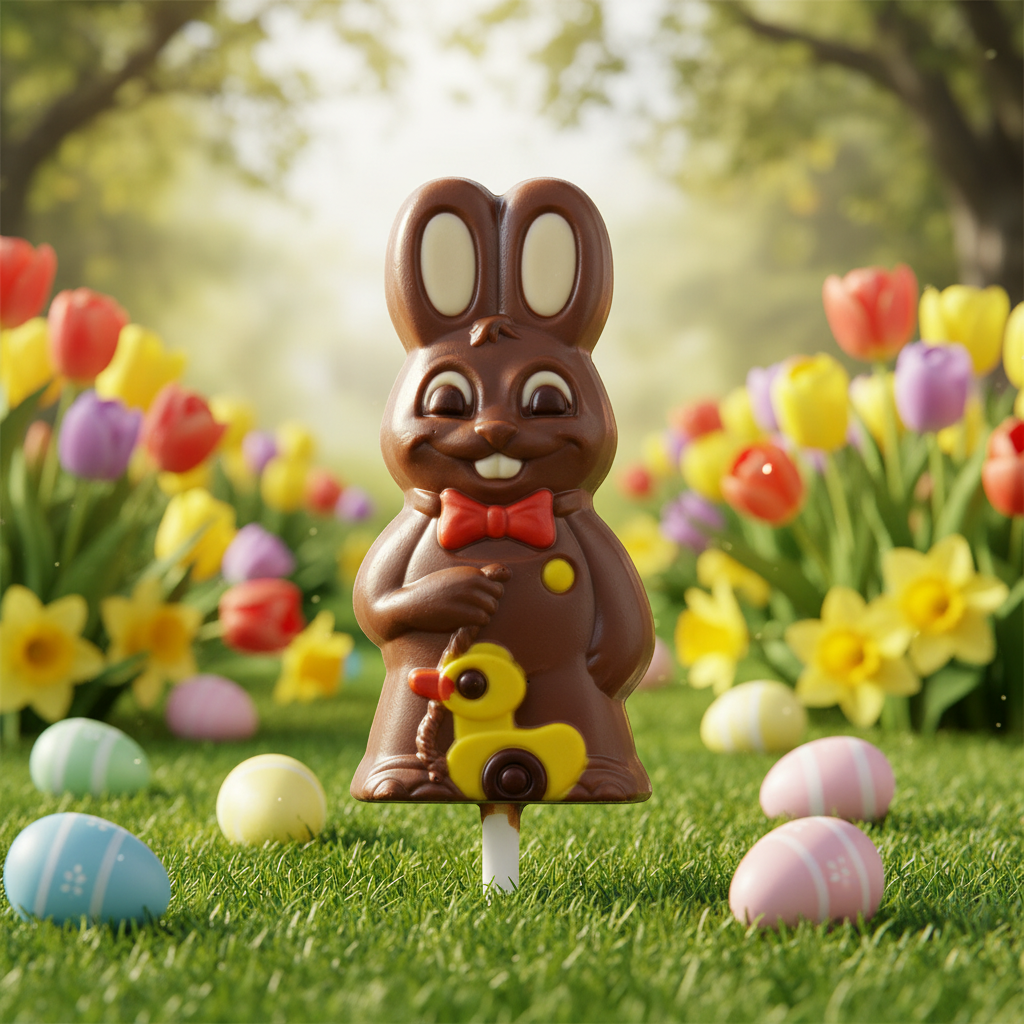 Melkchocolade lolly konijn met speeltje