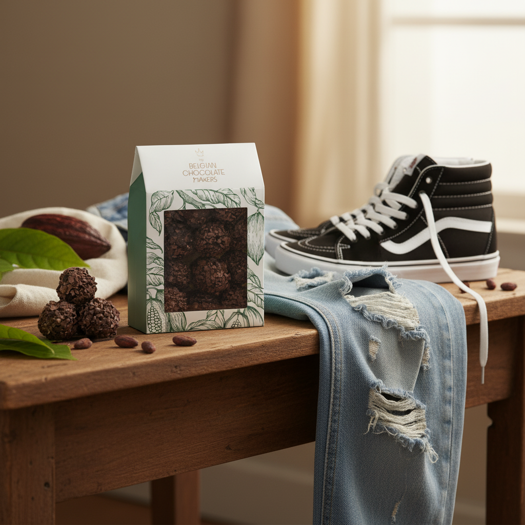 Zakje Belgische truffels met cacaonibs coating