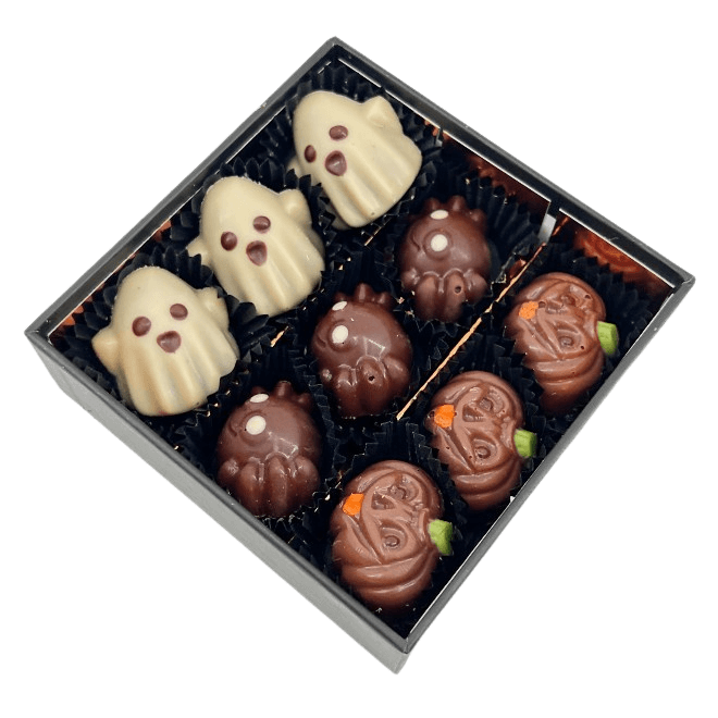 Halloween doos van 9 Belgische pralines 135g