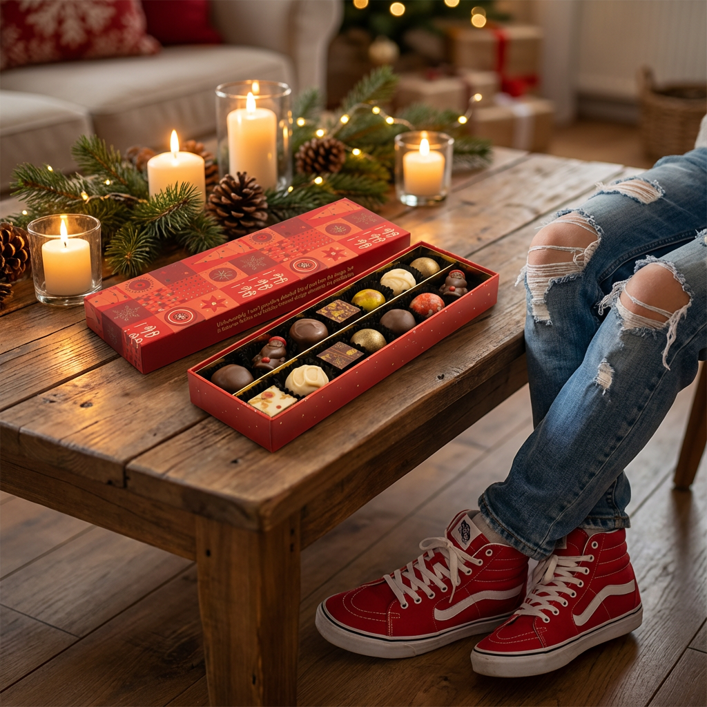 Kerst 14 pralines en truffels doos ho-ho-ho 225g