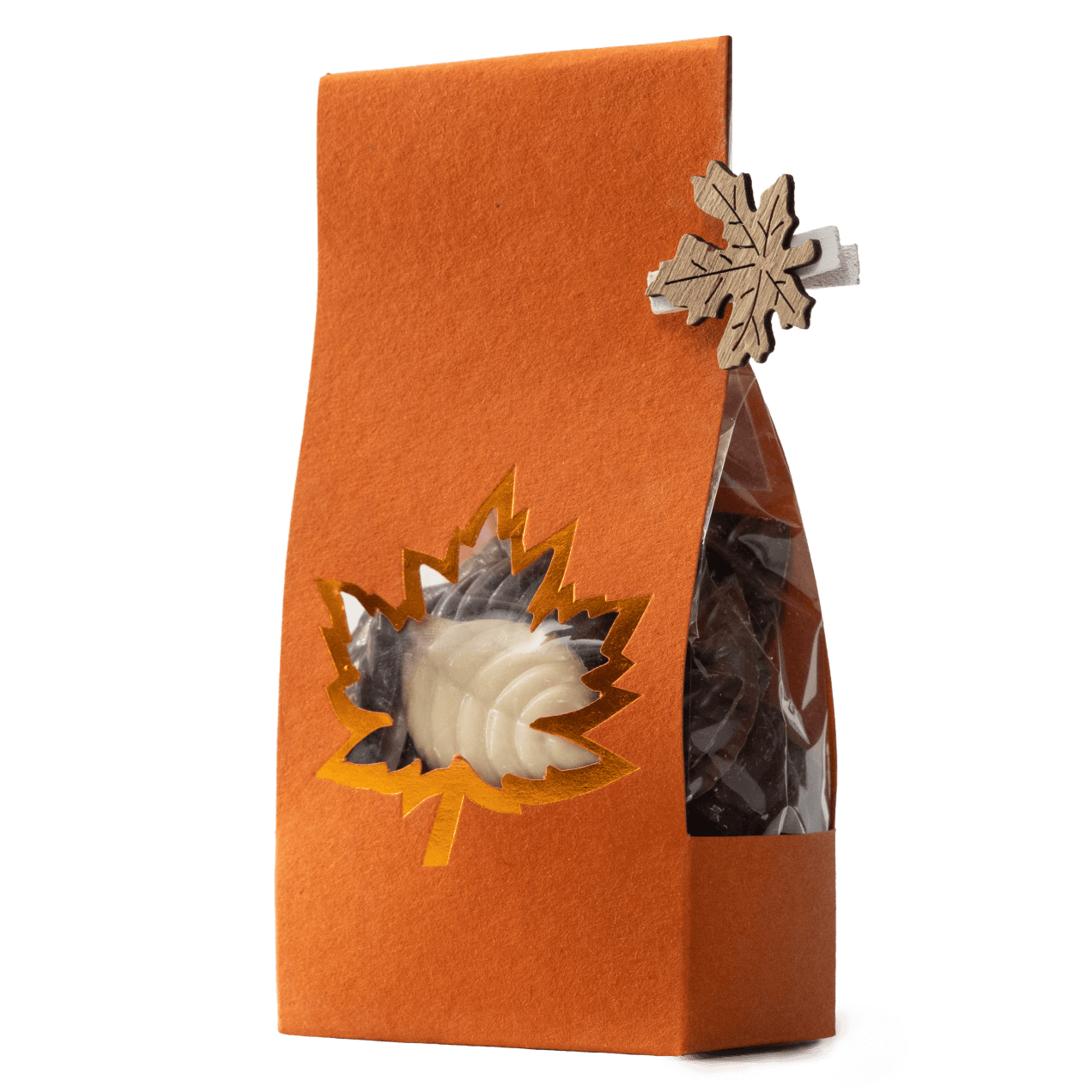 Mix van chocolade herfstbladeren