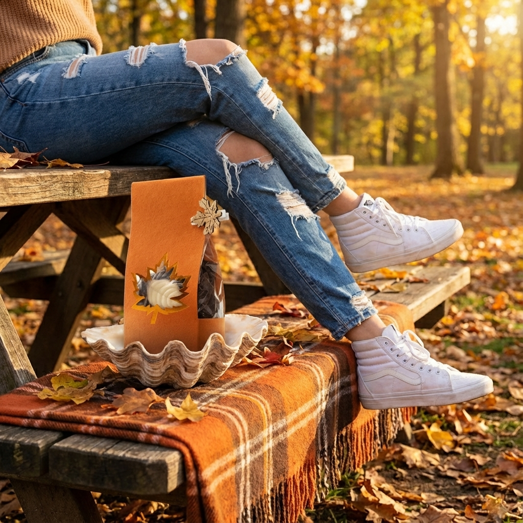 Mix van chocolade herfstbladeren