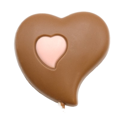 Melkchocolade roze hart lolly 25g