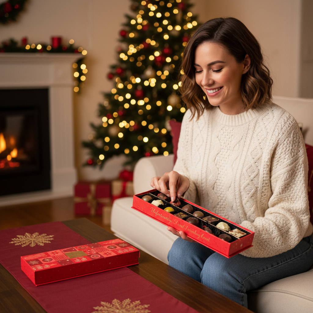 Kerst 14 pralines en truffels doos ho-ho-ho 225g