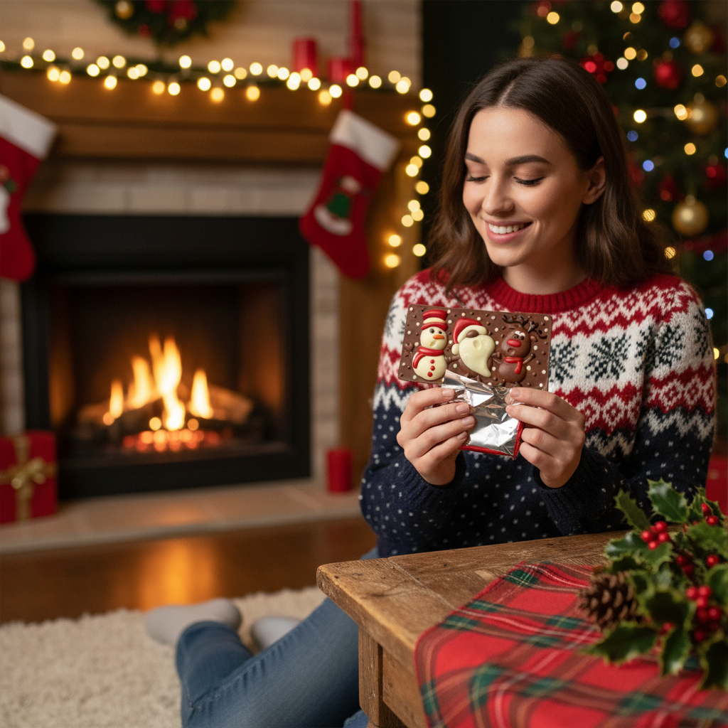 Melkchocolade kerstvrienden reep 100g
