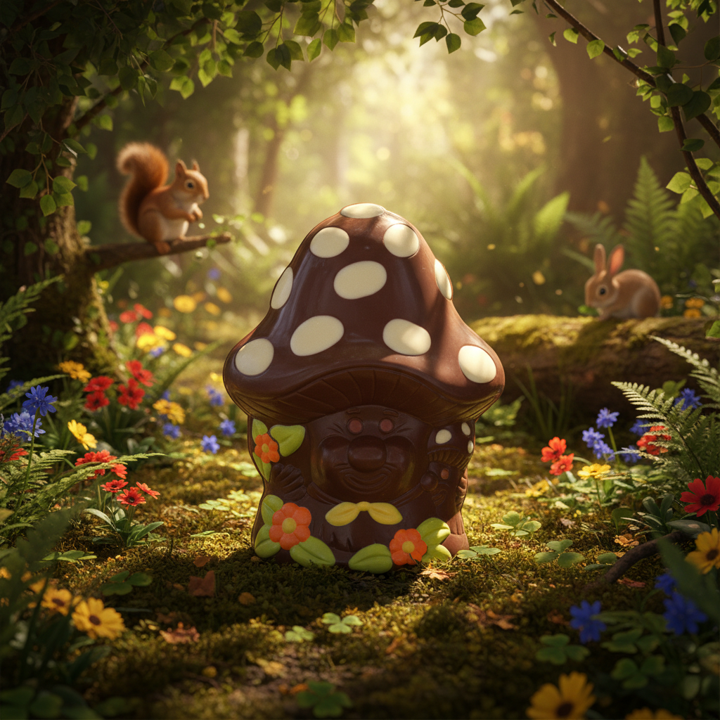 Glimlachende donkere chocoladepaddenstoel 160g