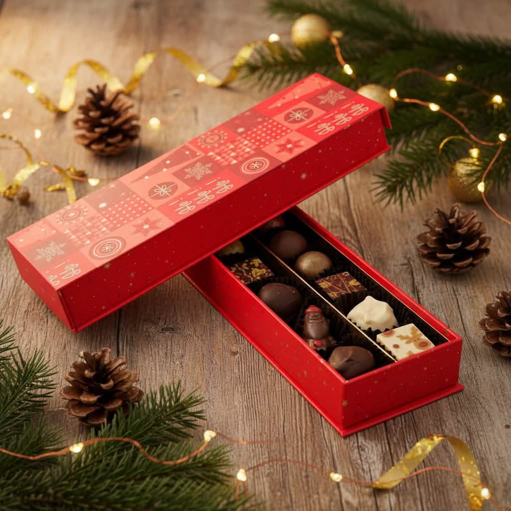 Kerst 14 pralines en truffels doos ho-ho-ho 225g