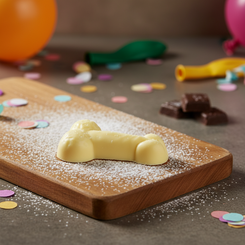 Witte chocoladepik met karamelvulling