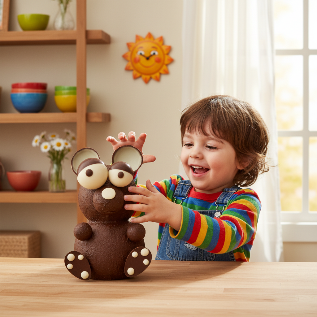 Donkere chocolade beer 3D