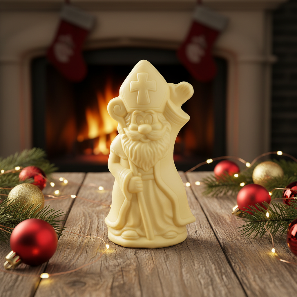 Witte chocolade Sinterklaas met scepter 250g
