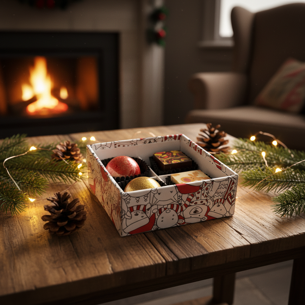 Kerstdoosje 4 pralines 50g