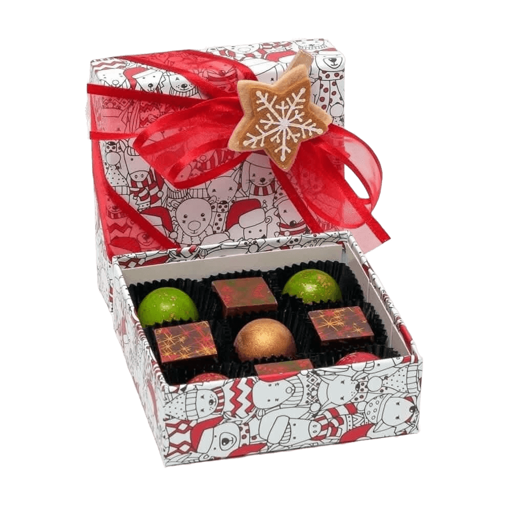 Kerstdoos 9 pralines 135g