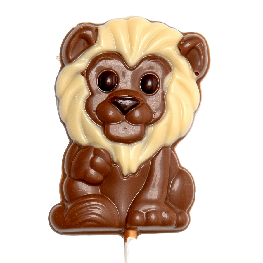 Melkchocolade witte manen leeuw lolly 25g