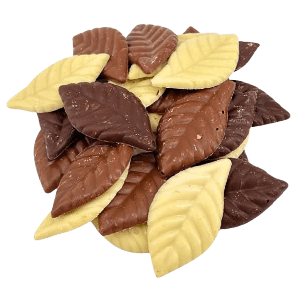 Mix van chocolade herfstbladeren