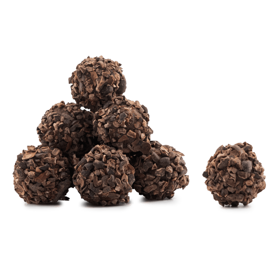 Zakje Belgische truffels met cacaonibs coating