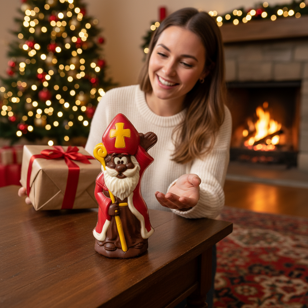 Melkchocolade Sinterklaas met scepter 250g