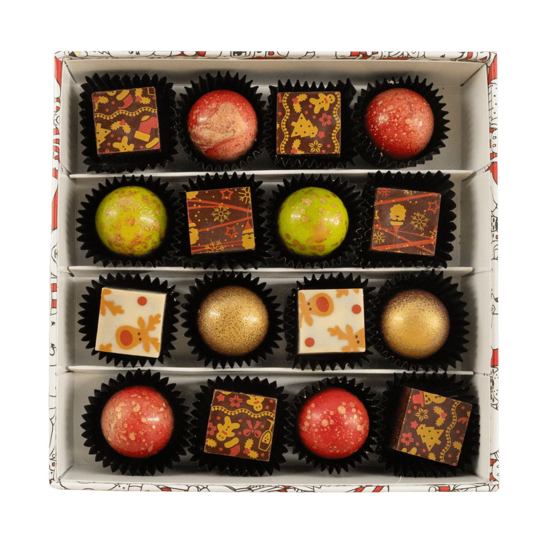 Kerstdoos 16 pralines 240g