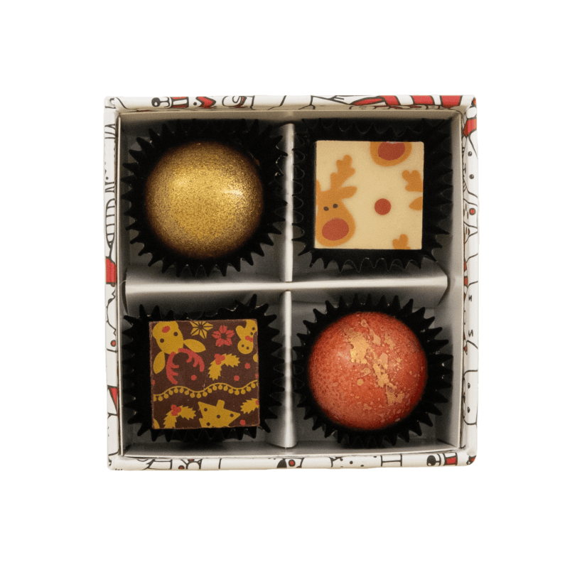 Kerstdoosje 4 pralines 50g