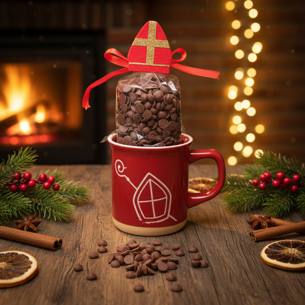 Melkchocoladedruppels in sinterklaasmok 200g