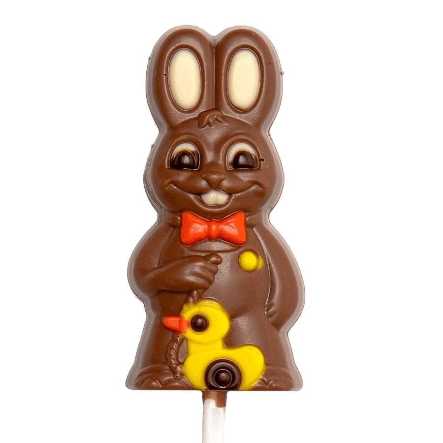 Melkchocolade lolly konijn met speeltje