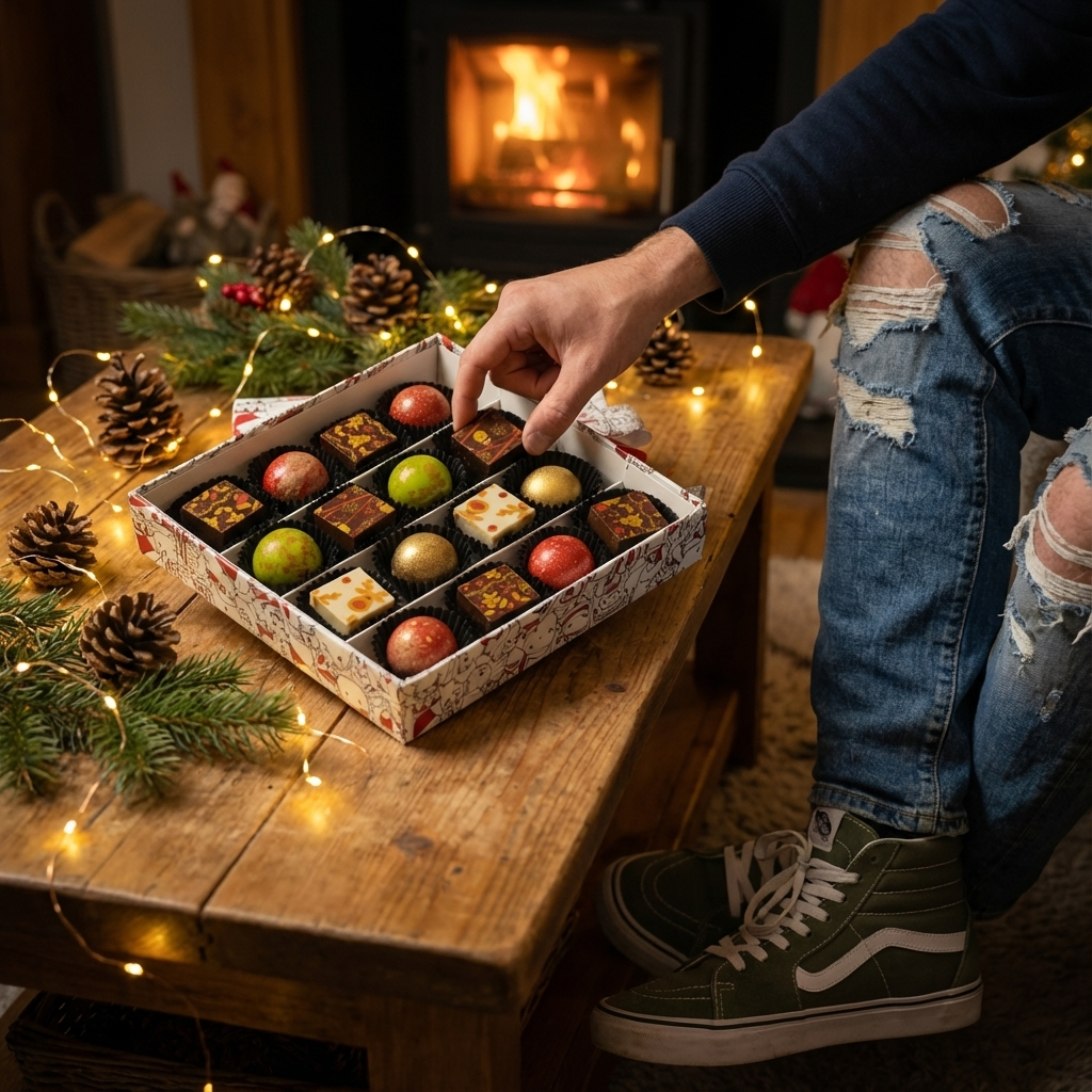 Kerstdoos 16 pralines 240g