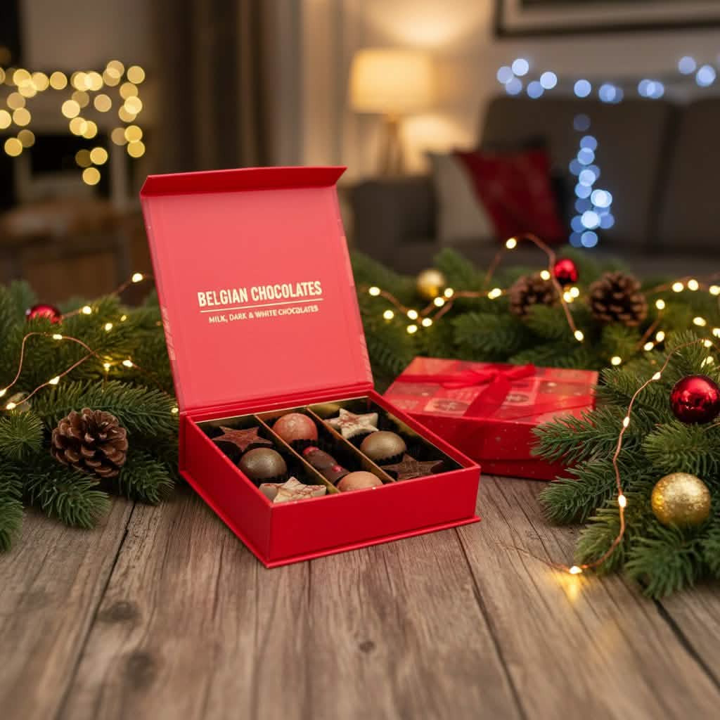 Kerst 9 pralines doos ho-ho-ho 135g