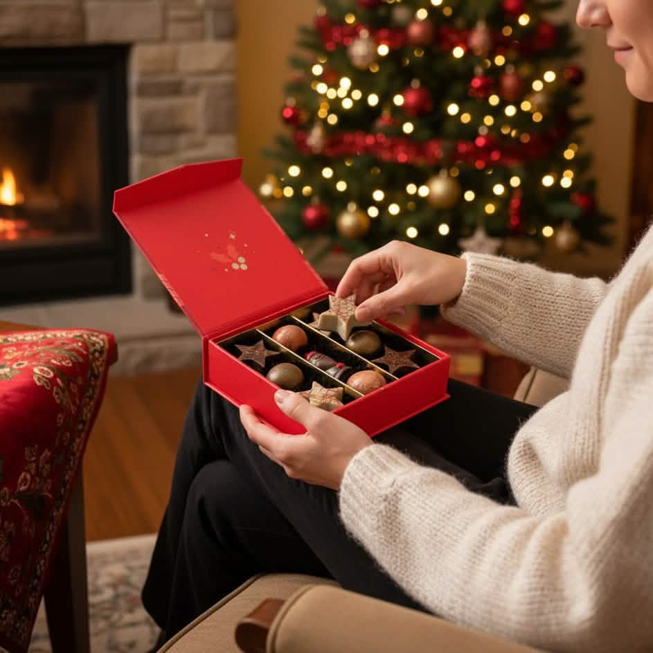 Kerst 9 pralines doos ho-ho-ho 135g