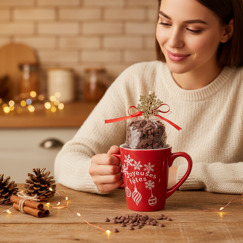 Warme melkchocolade in kop (Joyeuses fetes) 200 Grs
