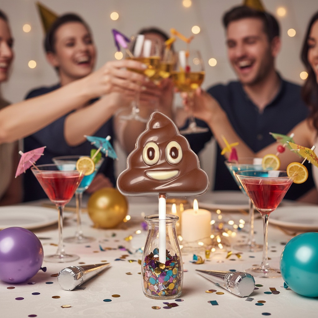 Melkchocolade poep emoji lolly