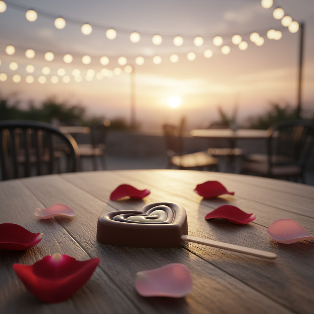 Hart lolly met drie chocolaatjes 20g