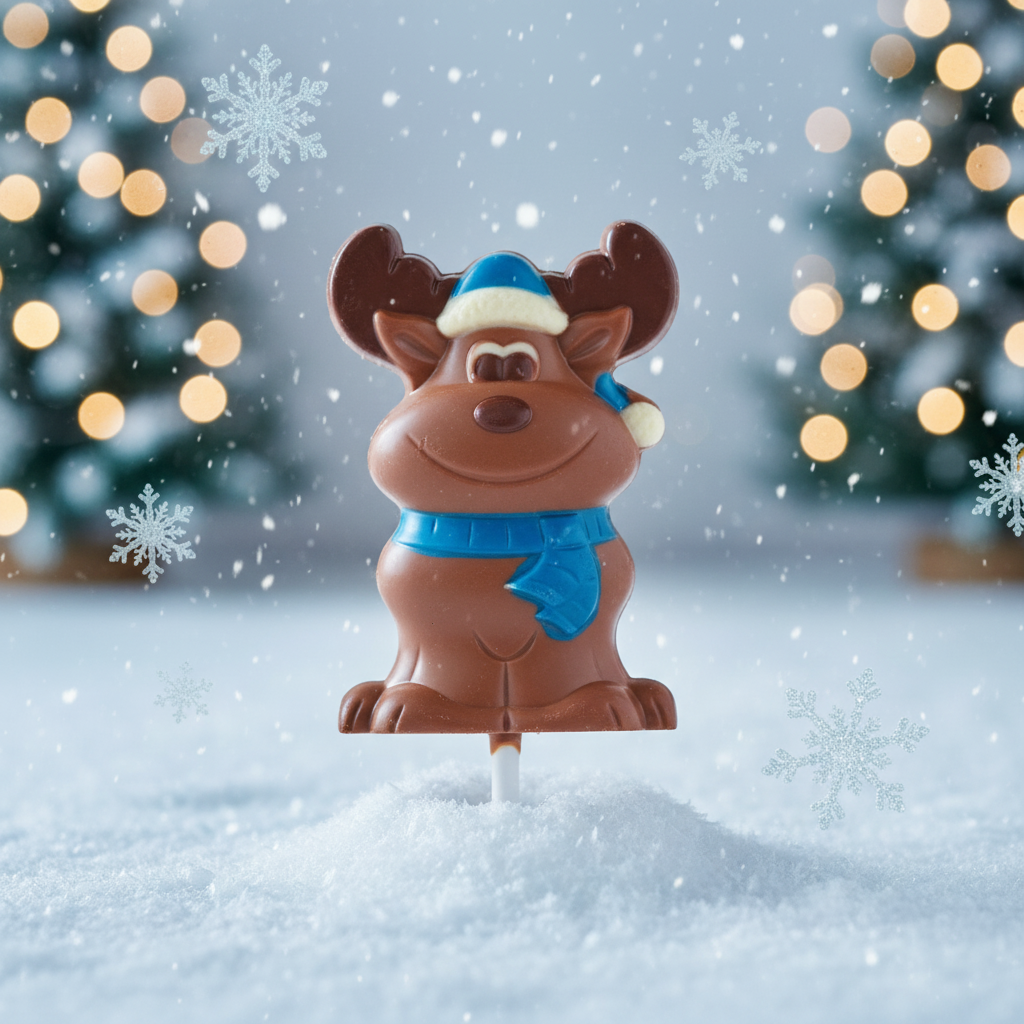 Melkchocolade winter rendier lolly 20g