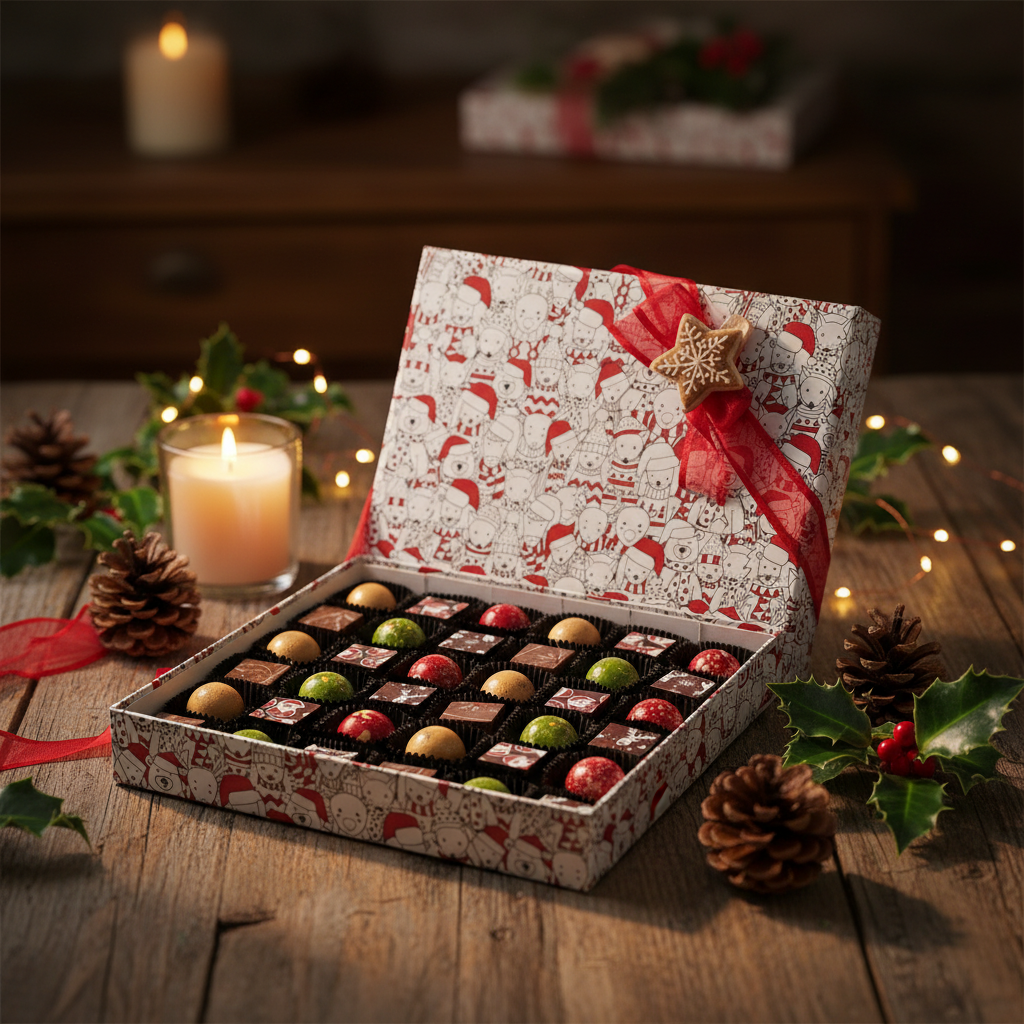 Kerstdoos 36 pralines 540g
