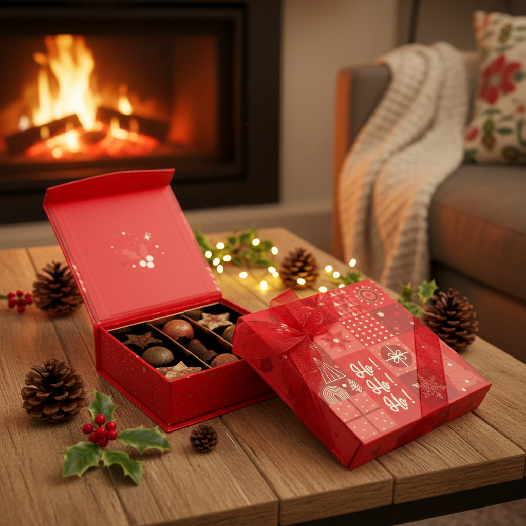 Kerst 9 pralines doos ho-ho-ho 135g