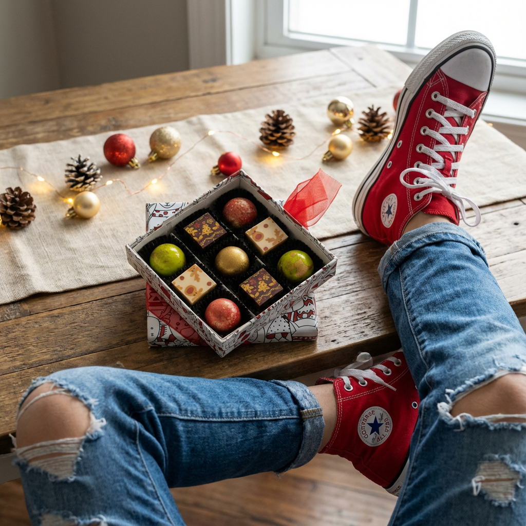 Kerstdoos 9 pralines 135g