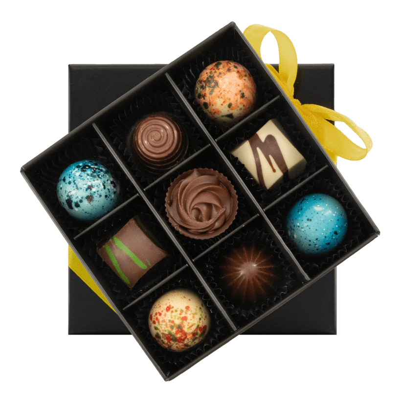 Luxe doos van 9 chocoladepralines 135g