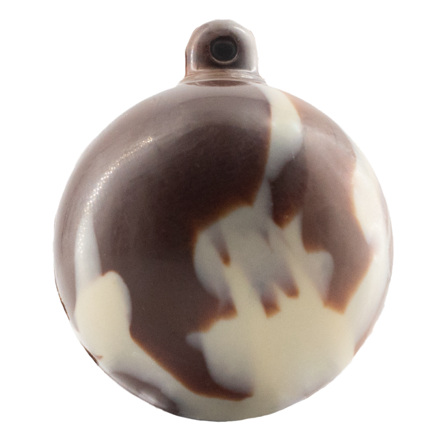 Witte, melk en pure chocolade feestelijke kerstschaal 60g