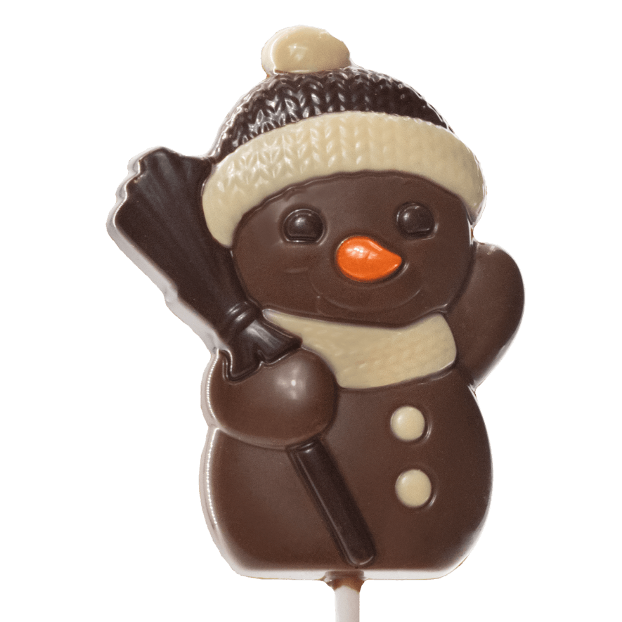 Melkchocolade lolly sneeuwpop