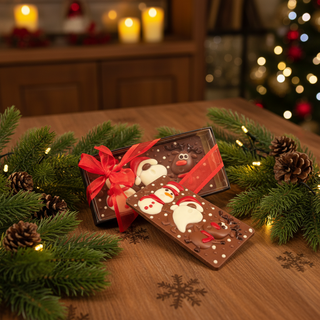 Melkchocolade kerstvrienden reep 100g