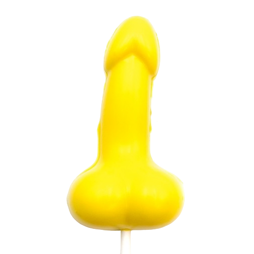 Chocolade lolly gele lul