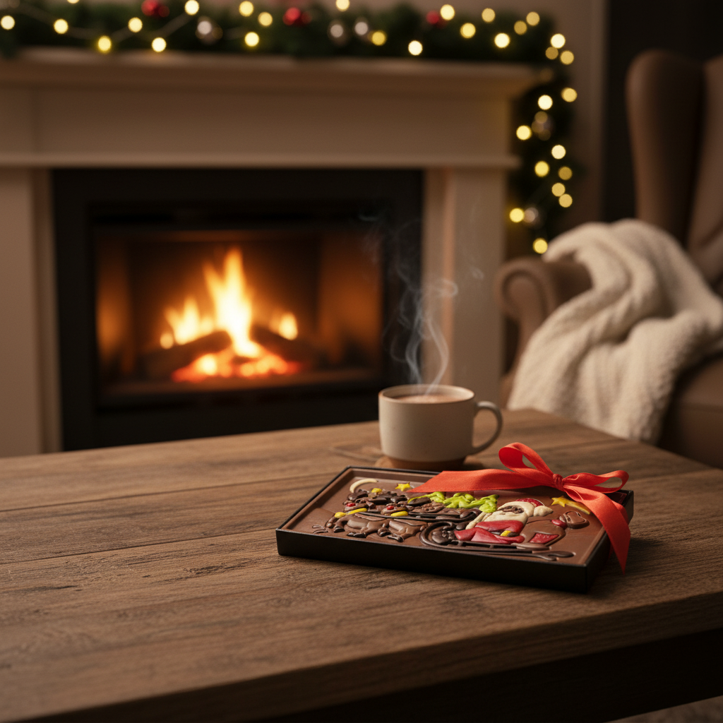 Melkchocolade Kerstman op een slee reep 105g