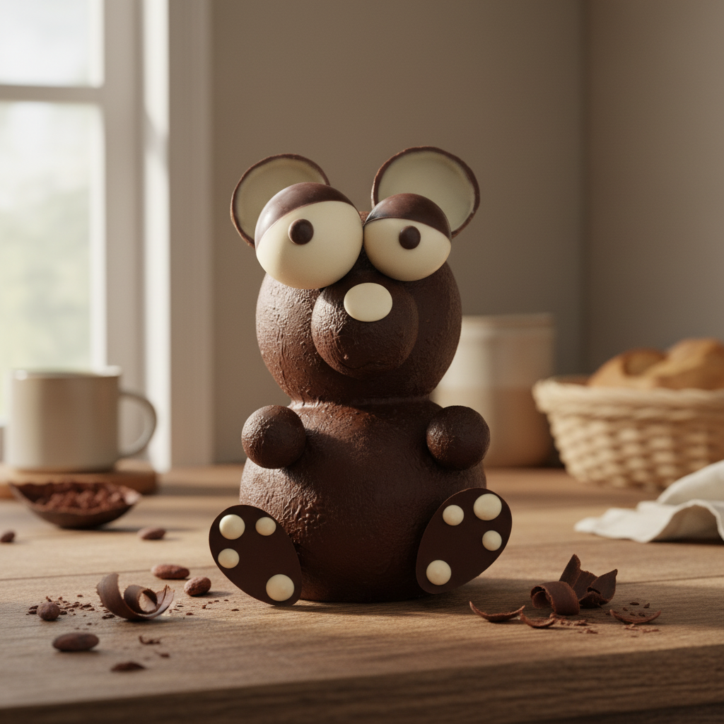 Donkere chocolade beer 3D