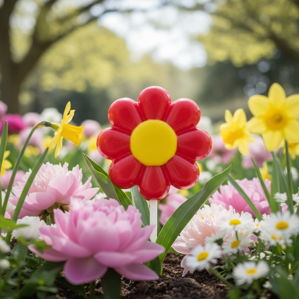 Chocoladelolly rode bloem