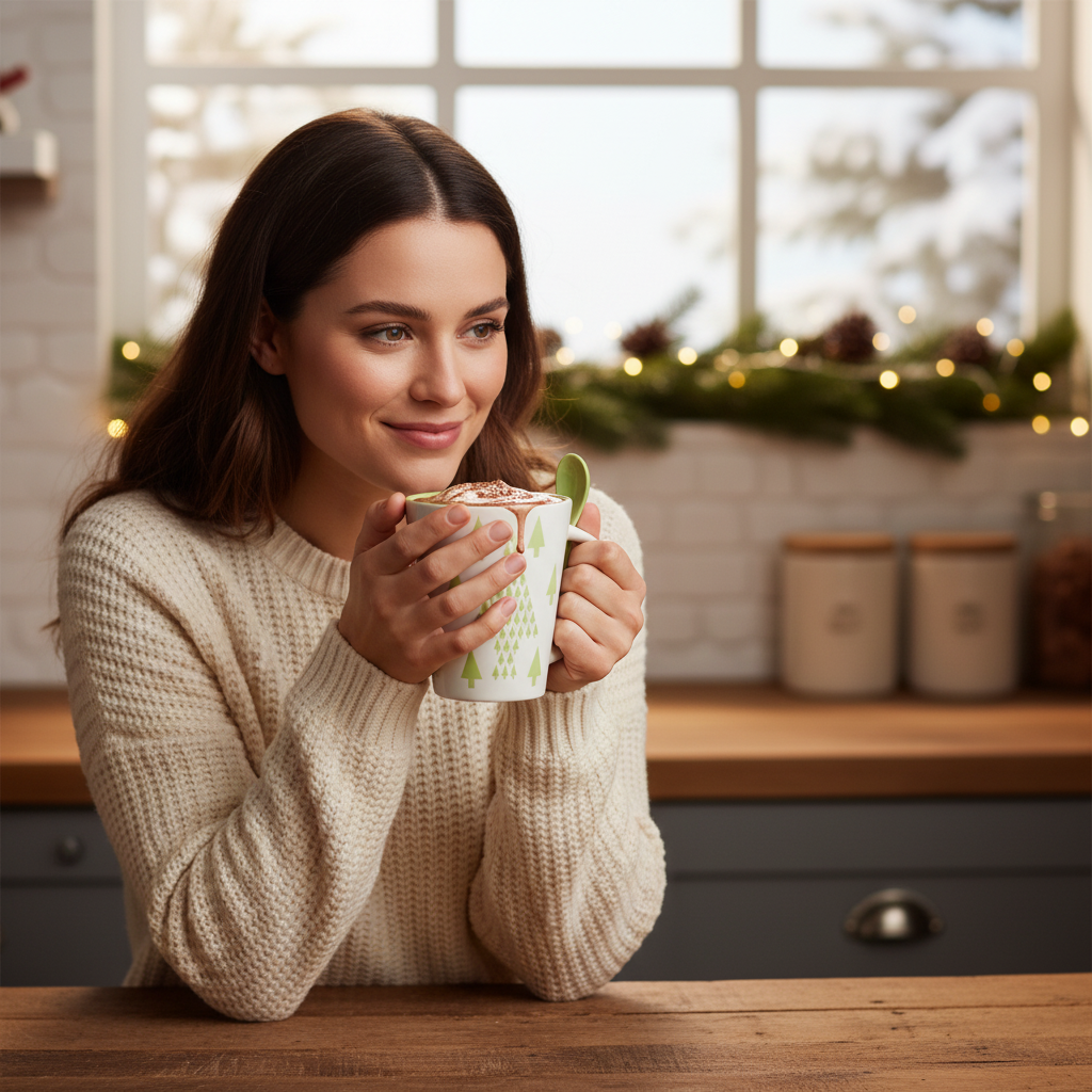 Warme pure chocolade in kop (groene boom) 200 Grs