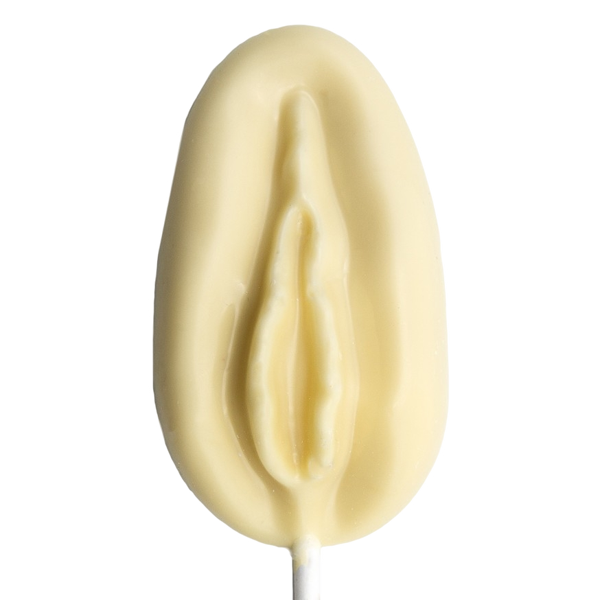Witte chocolade lolly poesje