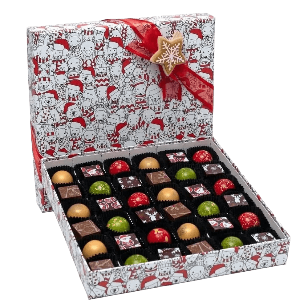 Kerstdoos 36 pralines 540g