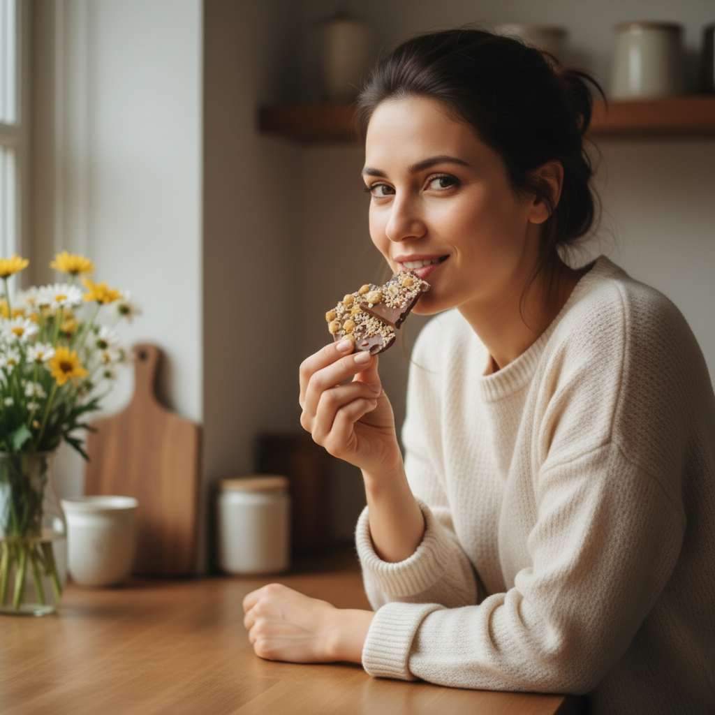 Gebroken melkchocoladerepen met hazelnoten