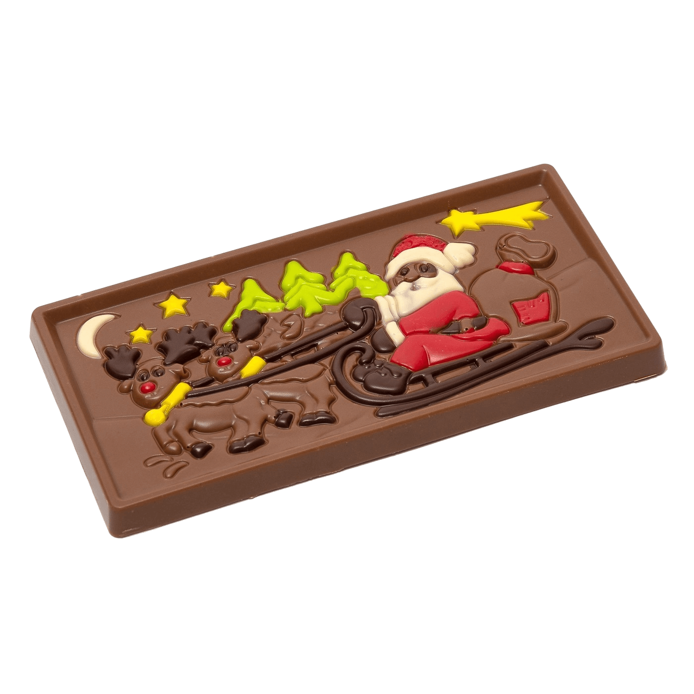 Melkchocolade Kerstman op een slee reep 105g