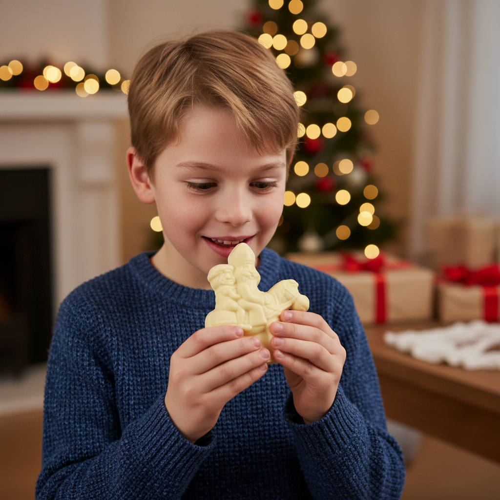 Witte chocolade Sint op zijn paard 230g