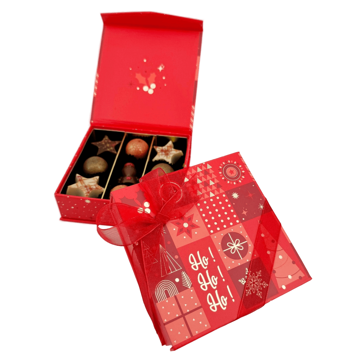 Kerst 9 pralines doos ho-ho-ho 135g